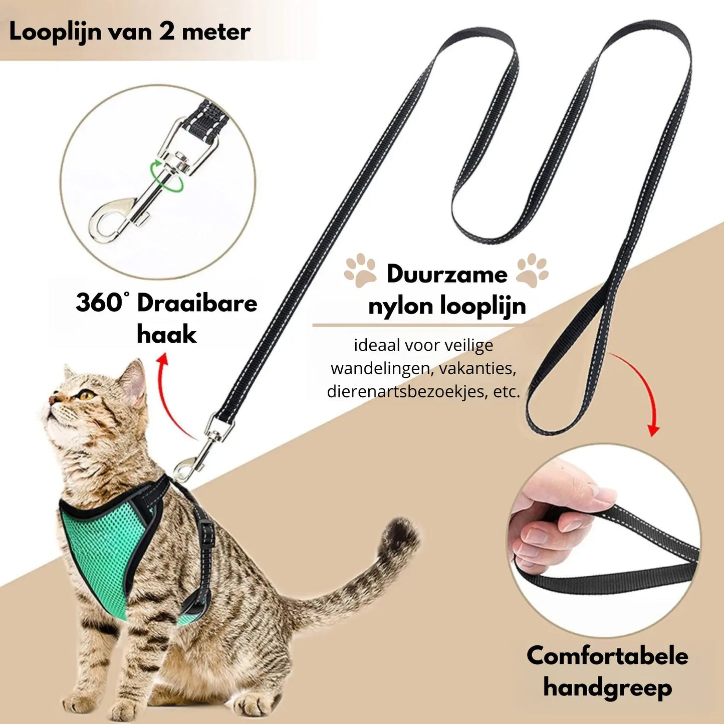 Kattentuigje met looplijn