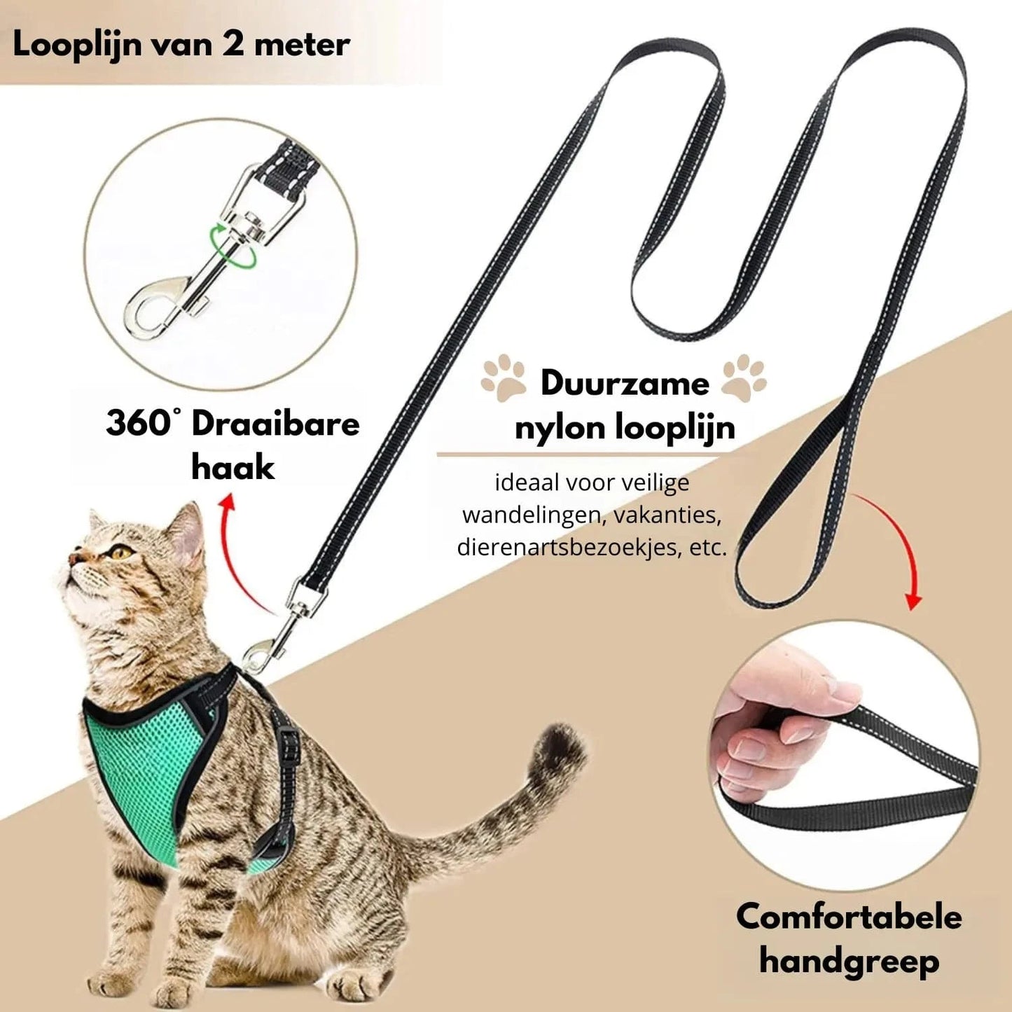 Kattentuigje met looplijn
