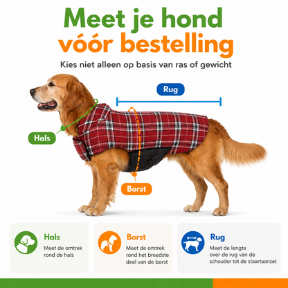 Instructies voor het meten van de hond om de juiste maat hondenjas te kiezen