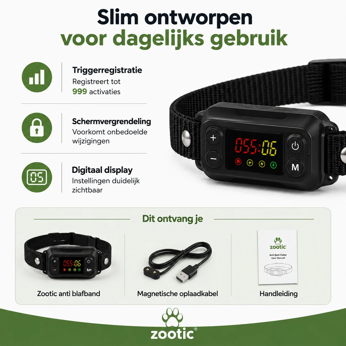 Anti blafband met digitaal display, triggerregistratie en schermvergrendeling