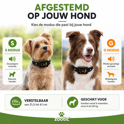 Zootic anti blafband met gevoeligheidsmodus voor kleine en middelgrote honden
