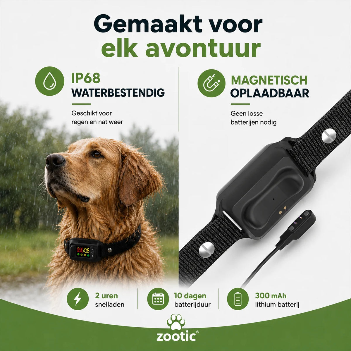 IP68 waterbestendige en magnetisch oplaadbare anti blafband voor honden