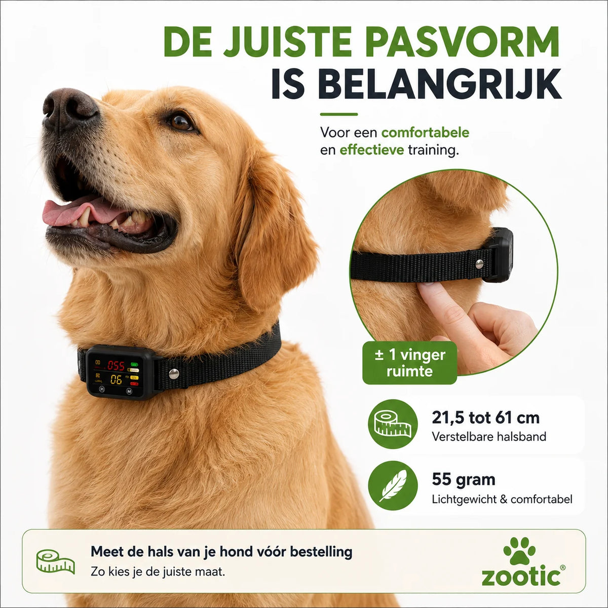 Juiste pasvorm van verstelbare anti blafband voor honden