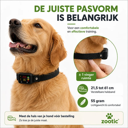 Juiste pasvorm van verstelbare anti blafband voor honden