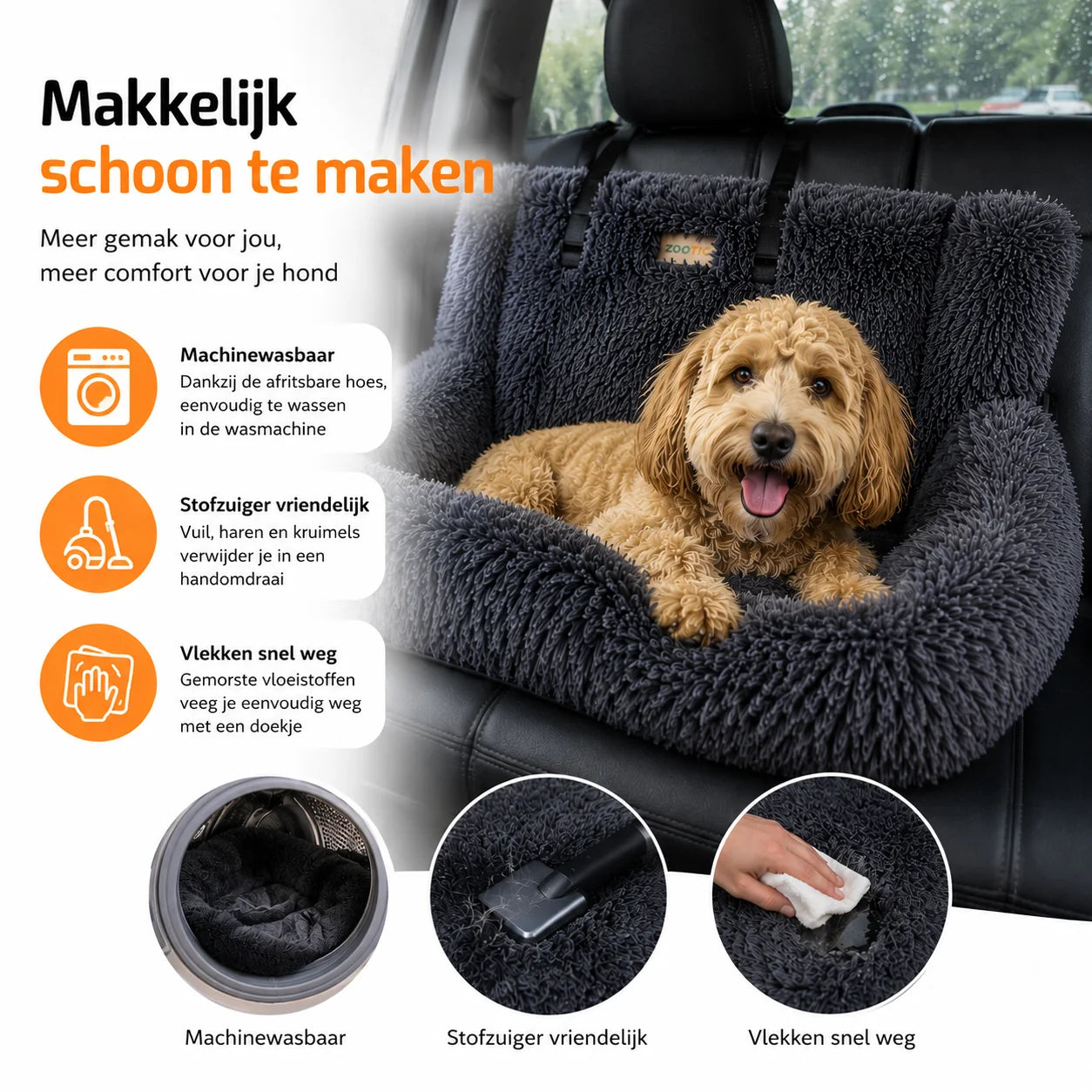 Zootic hondenmand auto, autostoel voor honden